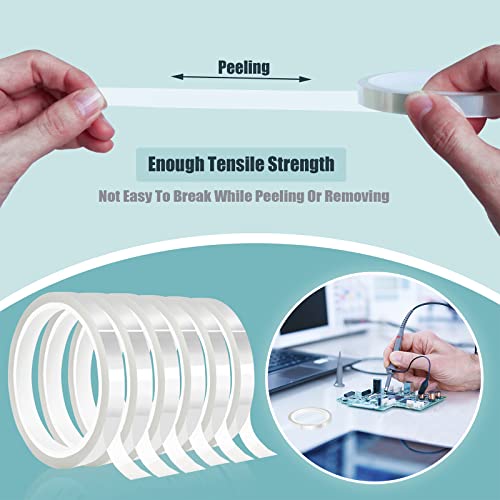 MEBMIK 6 Rolls 10mm x33m(108ft) Clear Heat Tape,Transparent High Temperature Heat Resistant Tape,Heat Transfer Tape for Heat Press and Sublimation,Heat Transfer Vinyl,No Residue - Image 5