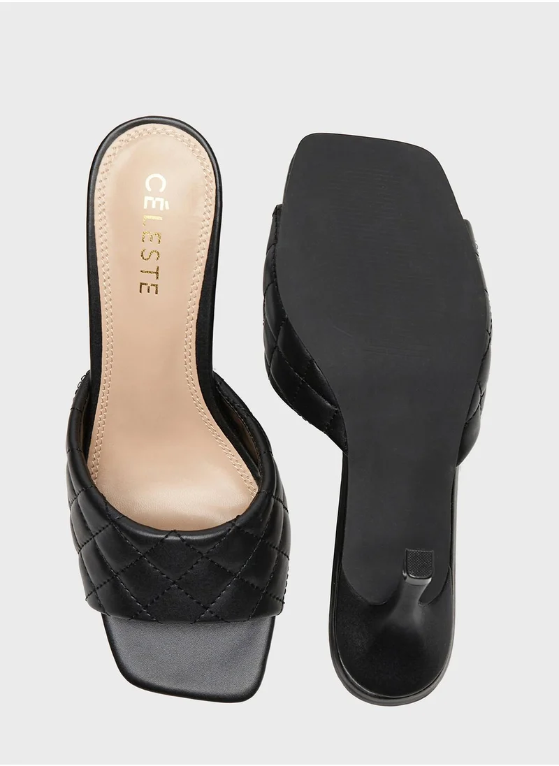 Celeste Open Toe Mid Heel Sandals