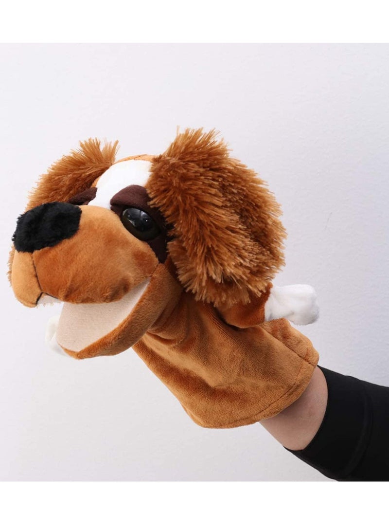 SOLARAE Puppy Hand Puppet Plush Dog Toy Animals Figure Finger Doll Parent- child Interactive Gift for Storytelling Teaching Preschool Role- Play - for Imaginative - Image 2