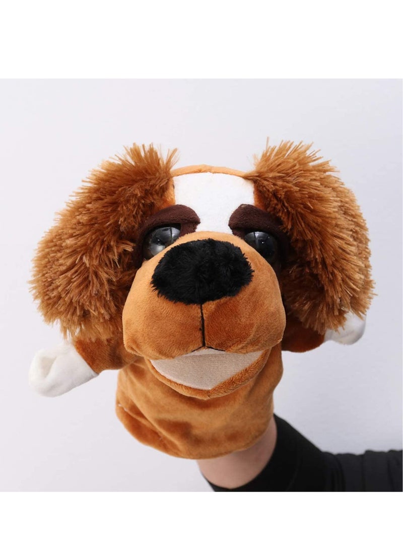 SOLARAE Puppy Hand Puppet Plush Dog Toy Animals Figure Finger Doll Parent- child Interactive Gift for Storytelling Teaching Preschool Role- Play - for Imaginative - Image 3