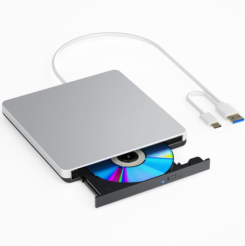 Dainty محرك خارجي متوافق مع مشغل بلوراي متوافق مع قراءة DVD CD BD، مناسب لمنفذ USB3.0 و Type-C، ويندوز XP/7/8/10/11 وماك أو إس، صامت وعالي السرعة - Image 1