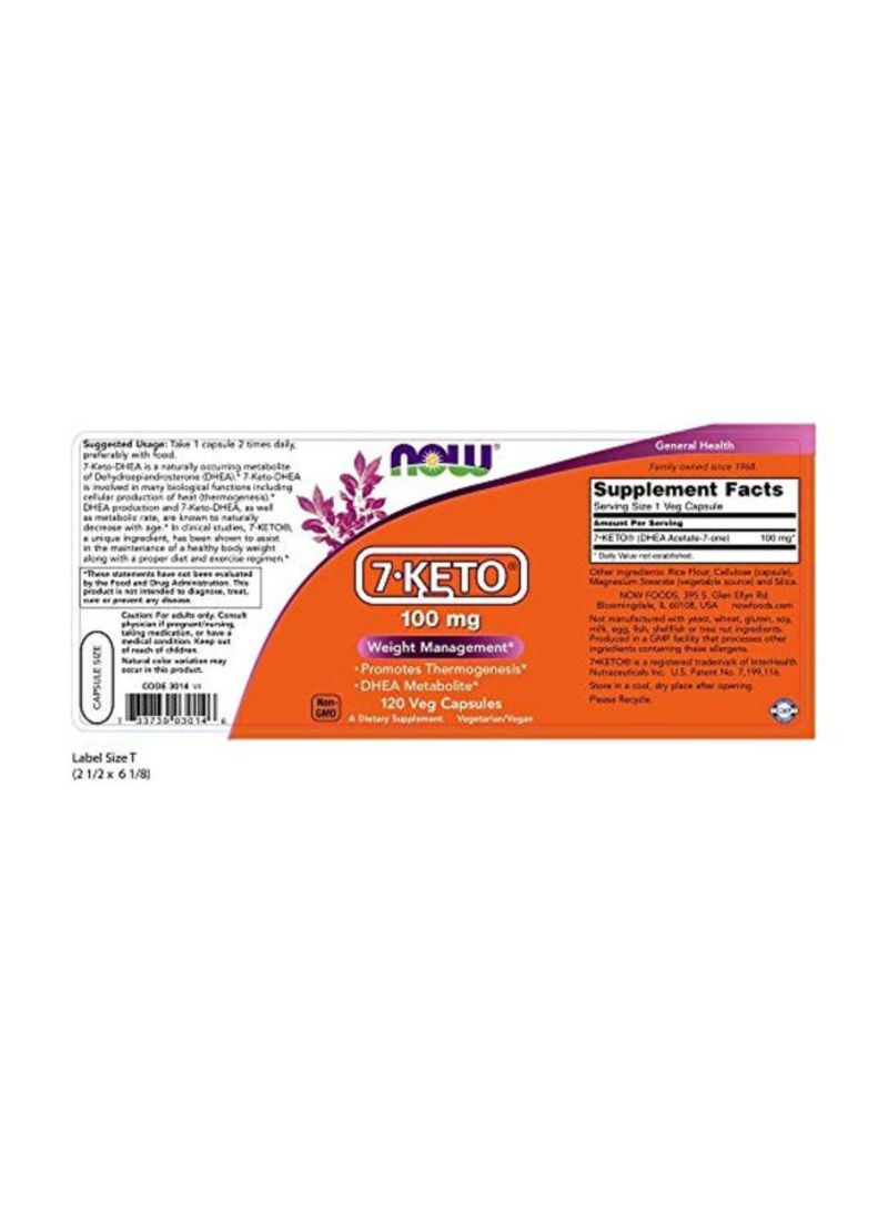 Now Foods Food 7 Keto Dietary Supplement 100 mg, 120 Veg Capsules - Image 2