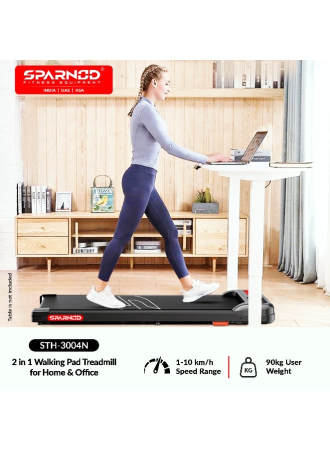 Sparnod Fitness STH-3004N - 2 in 1 Walking Pad Treadmill for Home Use, 1–10 km/h, Foldable Rail, 7% Incline, LED Display, Bluetooth, Shock Absorption, No Installation, 90kg Capacity for Home & Office Use  - Image 2