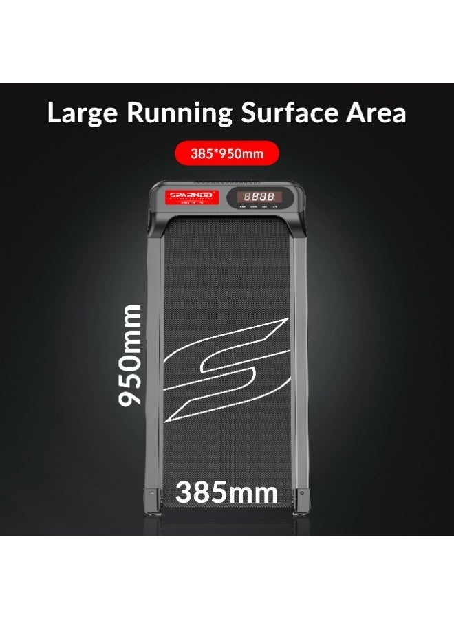 Sparnod Fitness STH-3004N Foldable 2-in-1 Walking Pad Treadmill for Home & Office | Motorized Under Desk Walking Machine | 1-10 km/h Speed | 7% Incline | LED Display | Shock Absorption | Portable Fitness Treadmill | 90kg Capacity - Image 5