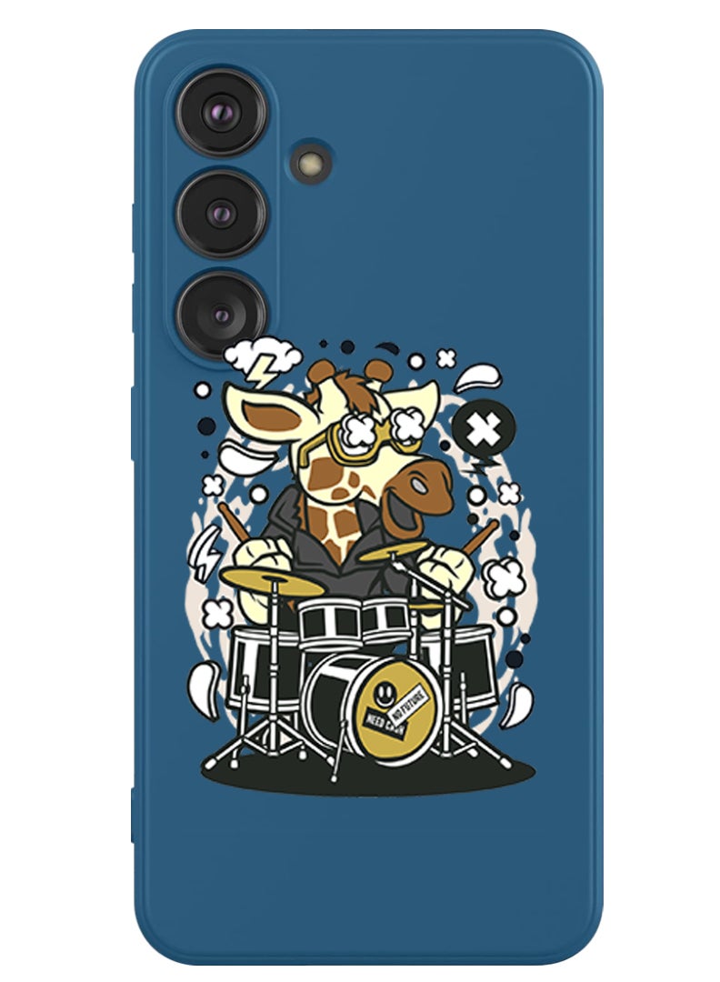 Theodor Protective Slim Fit Case Liquid Silicone Cover with Full Body Protection Anti-Scratch Shockproof Case For Samsung Galaxy S24 (Blue) - Cow drumming - Image 1