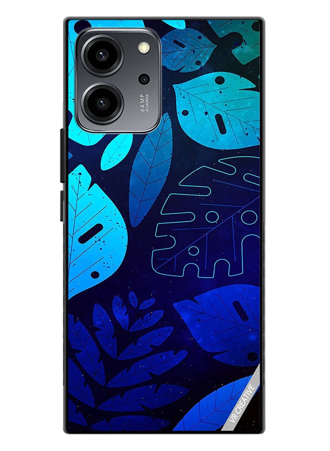 VR CREATIVE Protective Case Cover For Honor 80 SE Blue Tropical Leaves Design Multicolour - Image 1