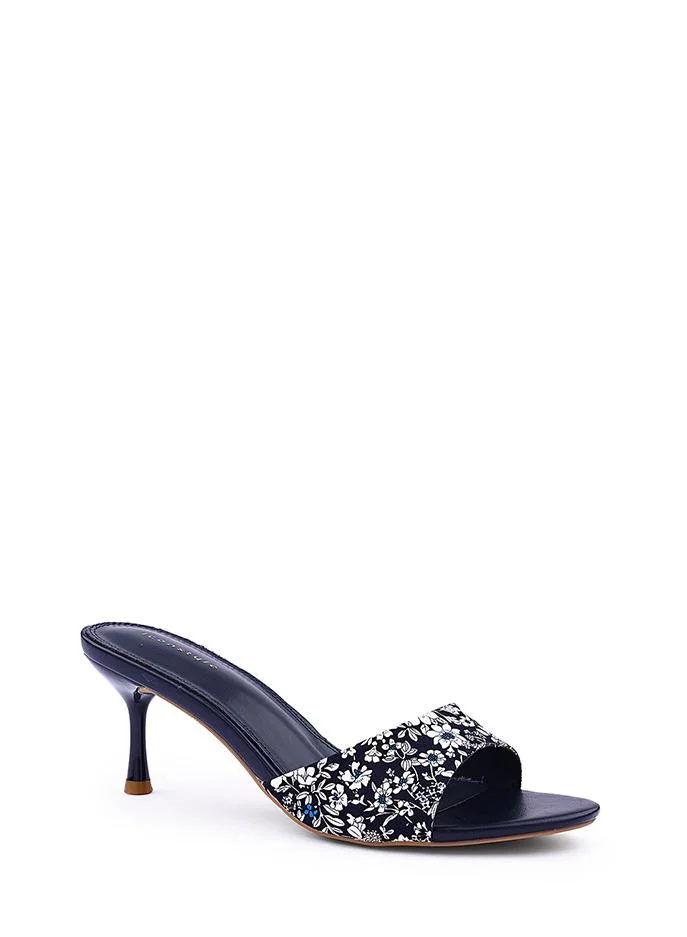 Womens floral printed stiletto heeled sandals