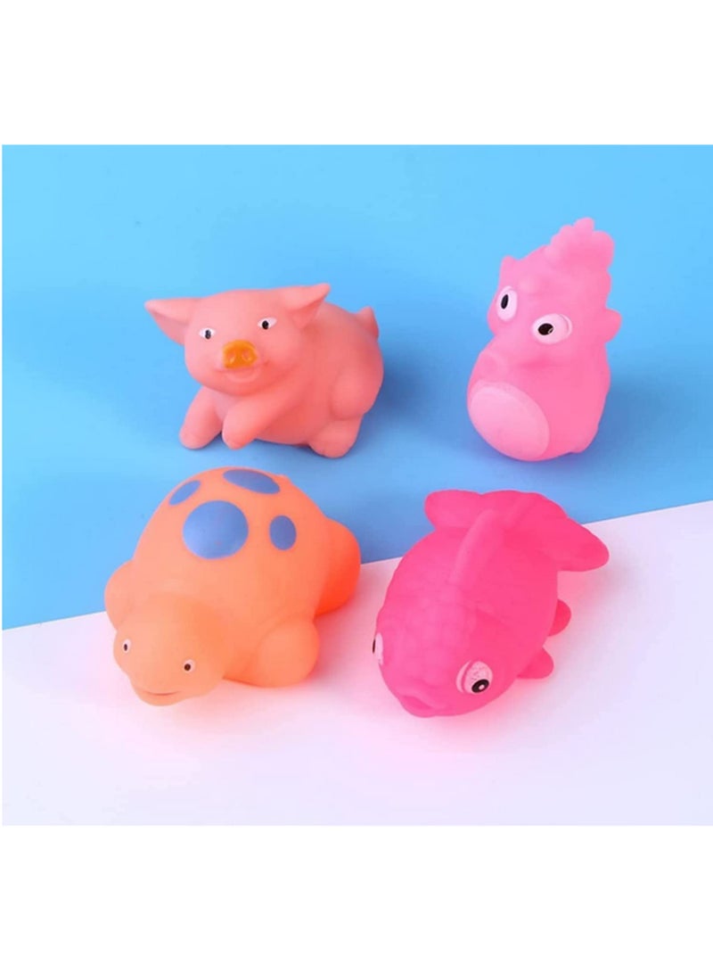 13Pcs Baby Bath Toy Cute Soft Rubber Float Sqeeze Sound Baby Wash Bath Play Animals Toys Color design - Image 3