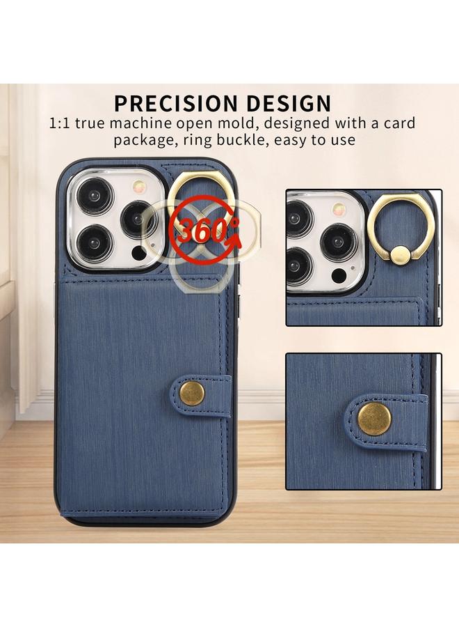 erorex Case For iPhone 15 Pro Max Brushed Texture Wallet Ring Holder Phone Case - Image 5