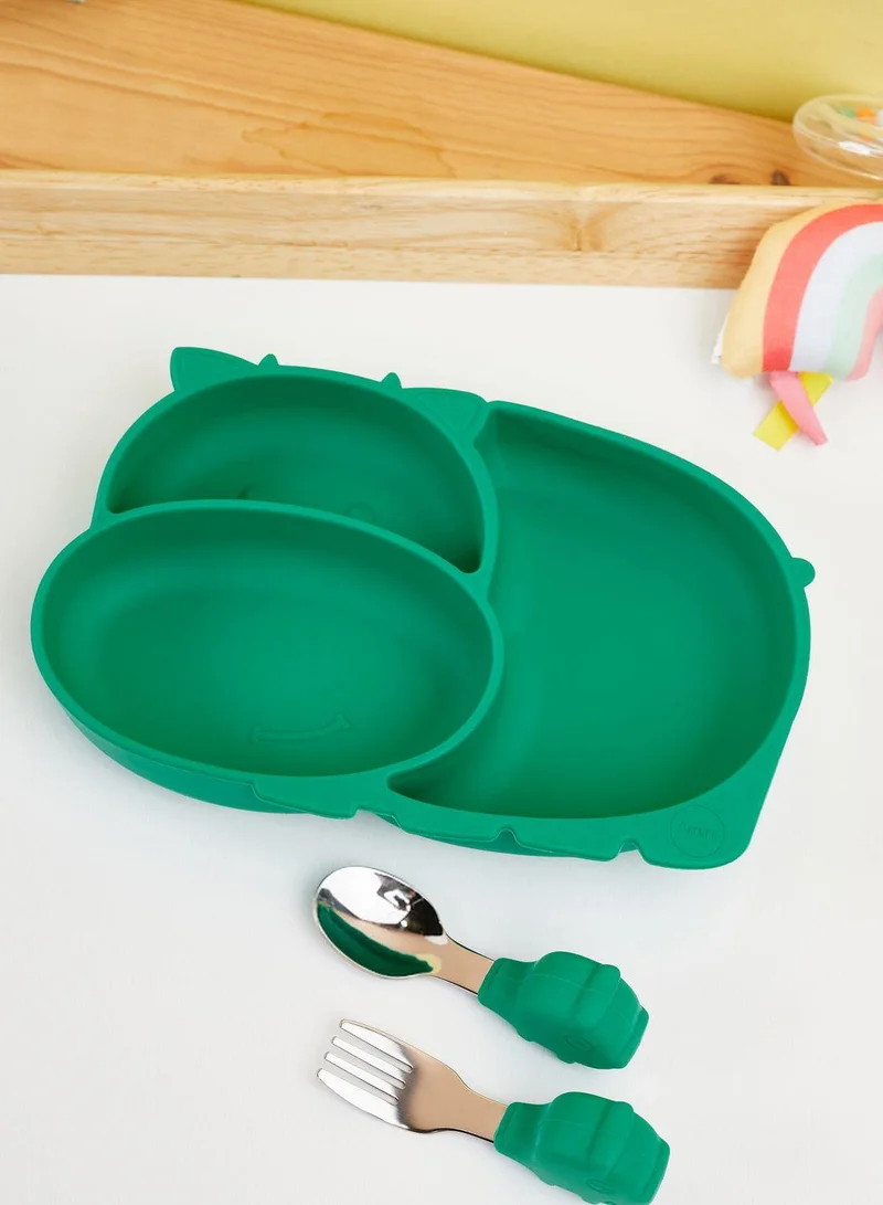 Aish Amini Kids Hippo Plate With Cutlery Set