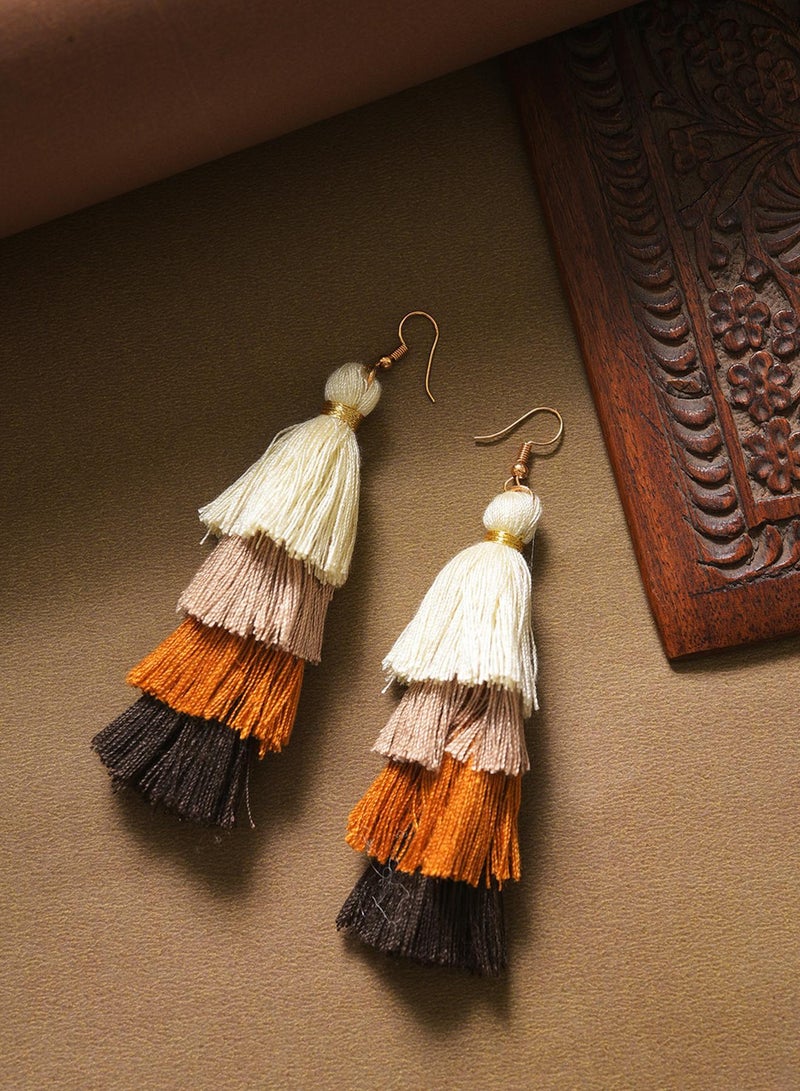 SOHI Block Tassel Artificial Drop Earring Jewellery - Image 5