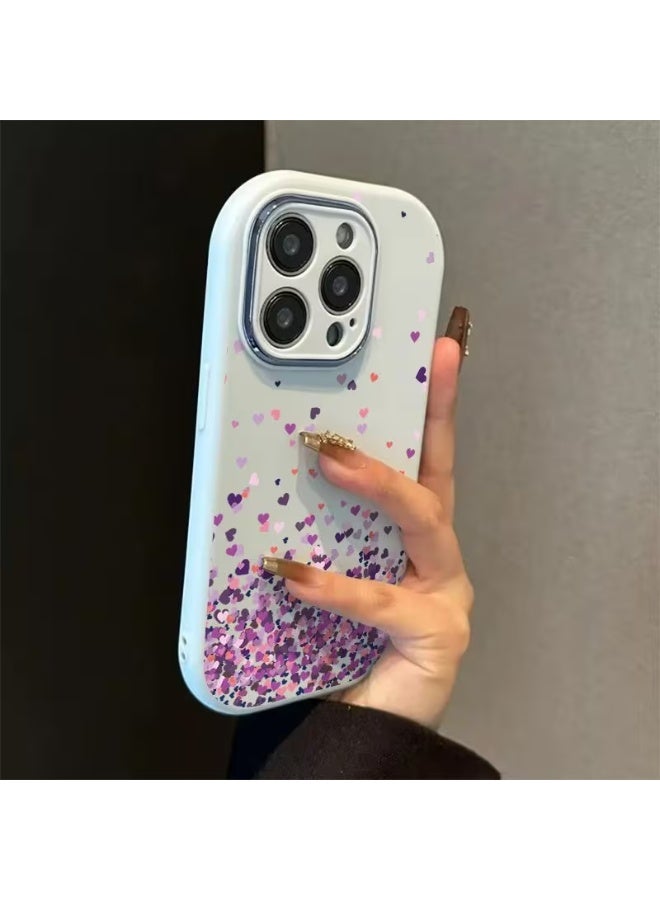Temu Full-coverage phone case with a randomly arranged colorful hearts design, shockproof and scratch-resistant, compatible with iPhone 16 Pro Max.