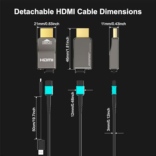 RUIPRO 8K Detachable Full Fiber Optic Armored HDMI 2.1 Cable 33FT, Ultra High Speed 48Gbps, Support 8K@60Hz 4K@120Hz, Dynamic HDR, eARC, Compatible with PS5/Xbox/Blu-ray/TV/Monitor/Projector - Image 3