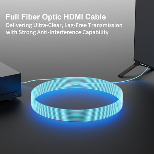 RUIPRO 8K Detachable Full Fiber Optic Armored HDMI 2.1 Cable 33FT, Ultra High Speed 48Gbps, Support 8K@60Hz 4K@120Hz, Dynamic HDR, eARC, Compatible with PS5/Xbox/Blu-ray/TV/Monitor/Projector - Image 5