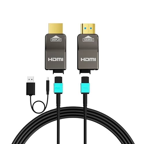 RUIPRO 8K Detachable Full Fiber Optic Armored HDMI 2.1 Cable 33FT, Ultra High Speed 48Gbps, Support 8K@60Hz 4K@120Hz, Dynamic HDR, eARC, Compatible with PS5/Xbox/Blu-ray/TV/Monitor/Projector - Image 1