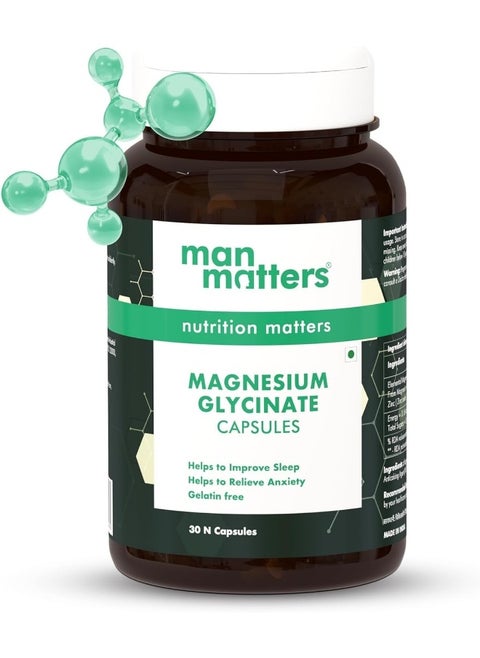 Magnesium Glycinate Capsules Promotes Sleep Quality And Helps Improve Muscle Functions Pack Of 30