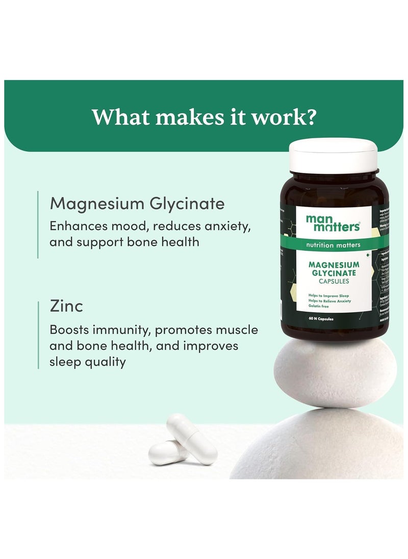 Man Matters - Magnesium Glycinate Capsules Promotes Sleep Quality And Helps Improve Muscle Functions Pack Of 30 - Image 1