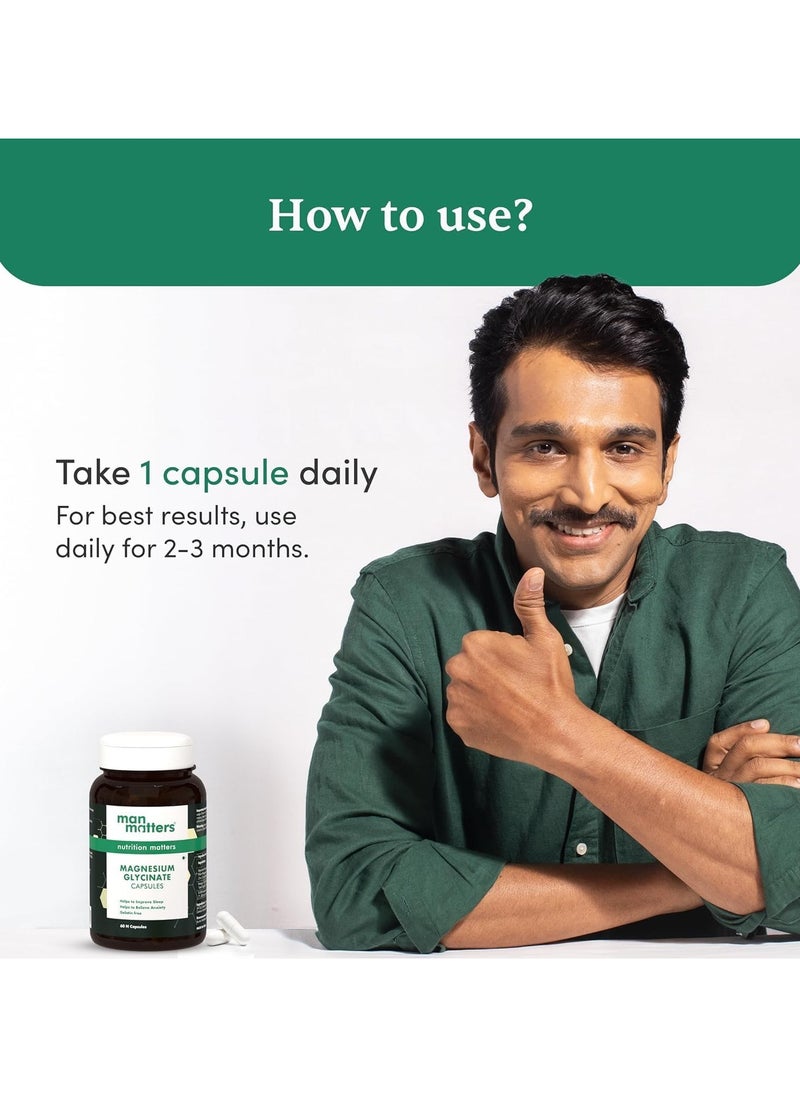 Man Matters - Magnesium Glycinate Capsules Promotes Sleep Quality And Helps Improve Muscle Functions Pack Of 30 - Image 1