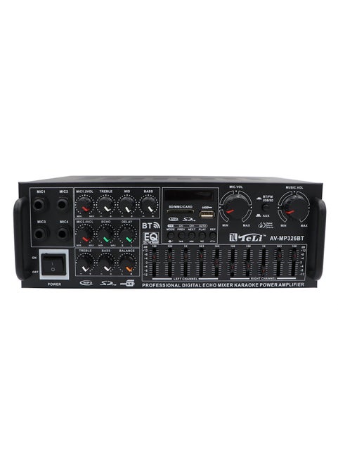 تيلي AV-MP326BT مضخم طاقة كاريوكي رقمي احترافي، أسود