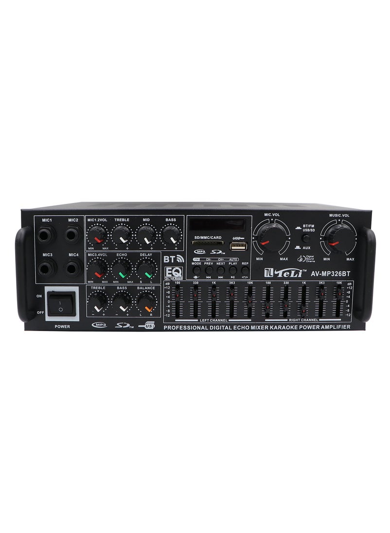Teli Teli Professional Digital Echo Mixer Karaoke Power Amplifier, Black  - Image 1