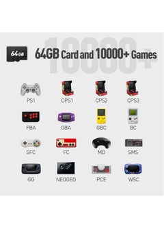 Miyoo Miyoo Mini Plus Handheld Game Console, with Dedicated Storage Case, 3.5 Inch IPS 640x480 Screen, 64G/128G TF Card with 10,000+ Games, 3000mAh 7+Hours Battery, Support Wireless Network (Black 128G)  - Image 4