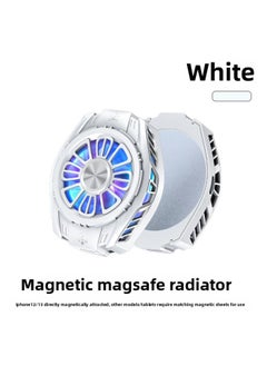 Generic 2022 Mobile Phone Back Clip Radiator Semiconductor Ice Seal Refrigeration Magnetic Suction Mobile Phone Tablet Mobile Phone Radiator Factory-Product Color:K5 Semiconductor Magnetic White  - Image 1