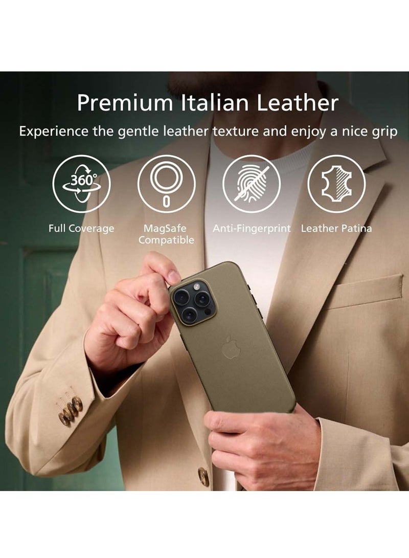 Techie حافظة جلدية لأيفون 16 برو مع ميغ سيف - بني - Image 3