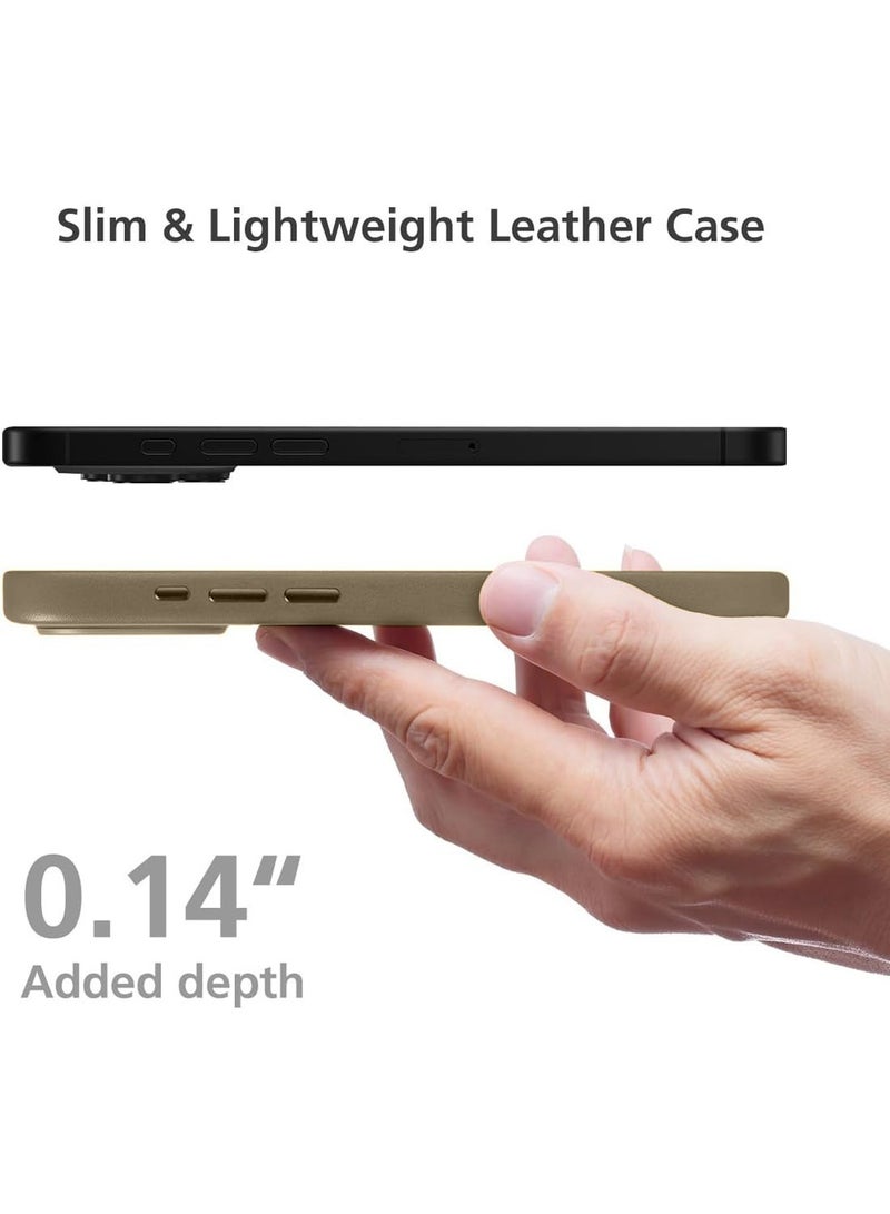 Techie حافظة جلدية لأيفون 16 برو مع ميغ سيف - بني - Image 5