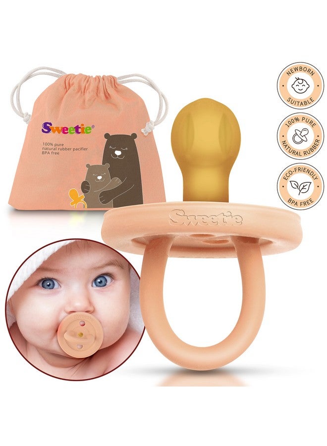 Sweetie Rubber Pacifier Natural Rubber Pacifier Rounded Light Pink Medium 612 Month - Image 3