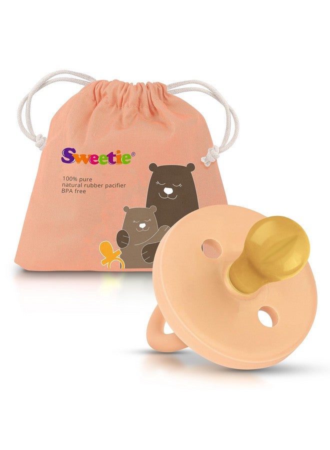Sweetie Rubber Pacifier Natural Rubber Pacifier Rounded Light Pink Medium 612 Month - Image 2