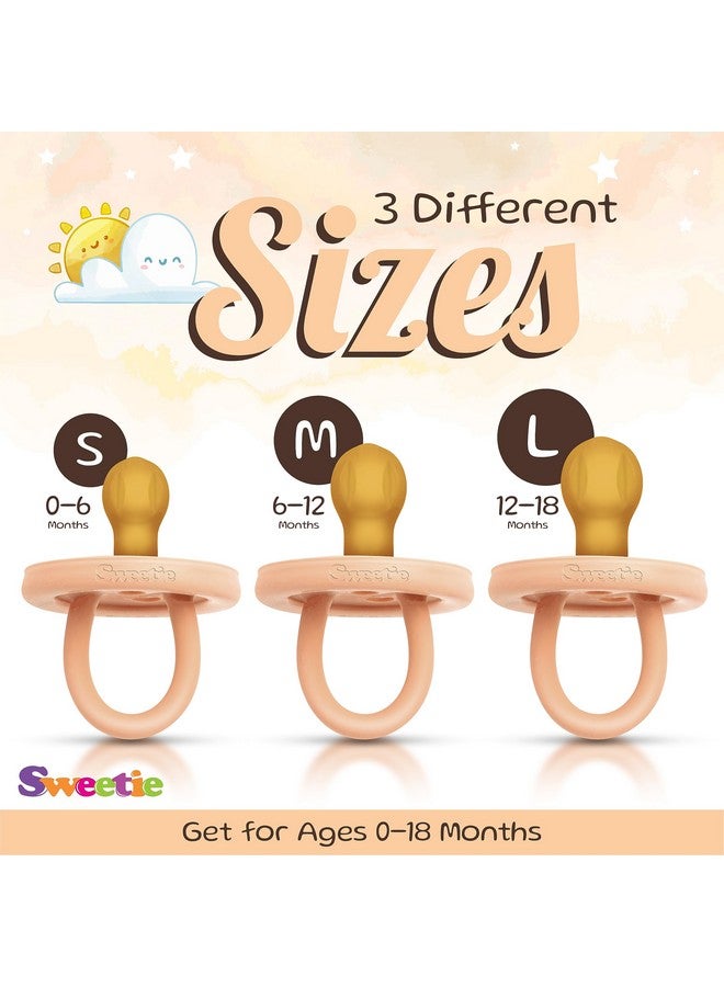 Sweetie Rubber Pacifier Natural Rubber Pacifier Rounded Light Pink Medium 612 Month - Image 4