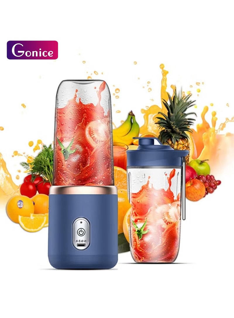 جونيس الخلاط المحمول، عصير الخلاط كأس عصير الفاكهة الخلاط كأس الفواكه المحمول، USB كأس عصير شخصي الحجم القابل لإعادة الشحن، الخلاط الشخصي للعصائر والسموثي، 400 مل كأس عصير السفر - Image 1
