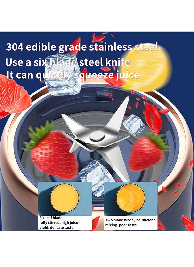 Gonice - Portable Blender, Blender Juicer Juice Cup Fruit Blender Portable Fruit Cup, USB Rechargeable Personal Size Juice Cup, Personal Blender for Smoothies and Smoothies, 400ml Travel Juice Cup - Image 1