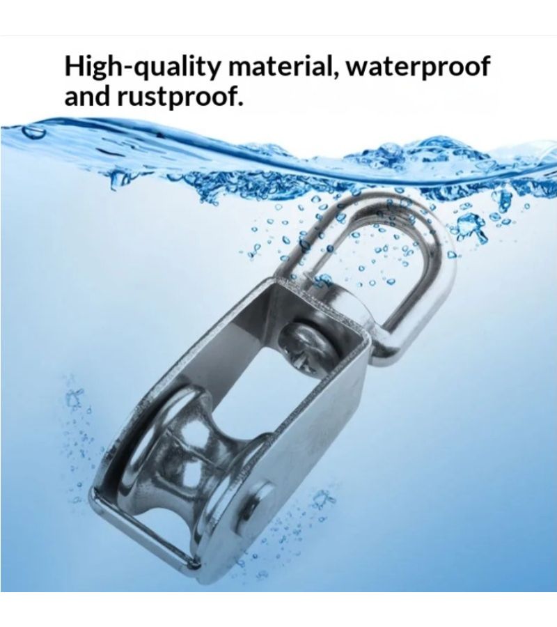 Stainless Steel Pulley Water Rust Corrosion Resistant Roller Bearing 360 Degree Rotating 1pc - Image 5