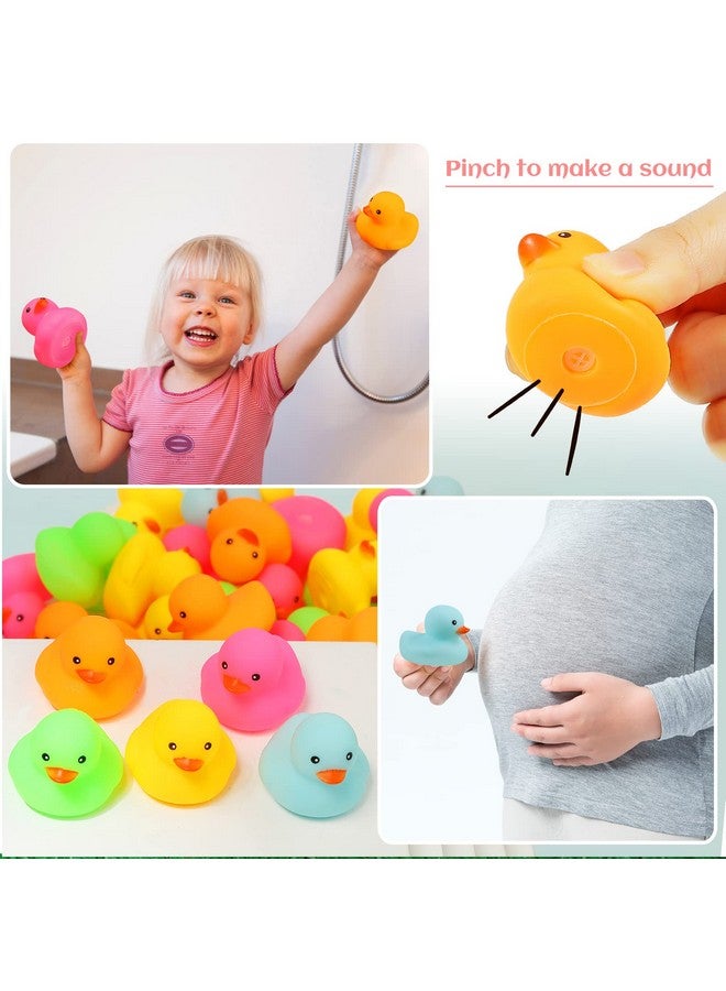 EKisemio 50 Pack Multicolor Mini Rubber Duck Bath Toy Colored Little Ducks - Image 3