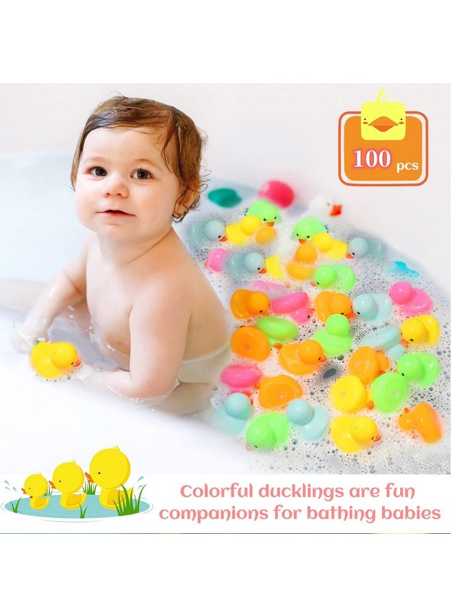 EKisemio 50 Pack Multicolor Mini Rubber Duck Bath Toy Colored Little Ducks - Image 2
