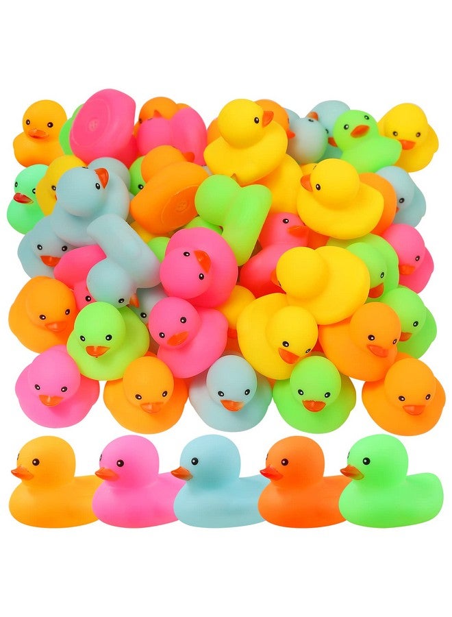 EKisemio 50 Pack Multicolor Mini Rubber Duck Bath Toy Colored Little Ducks - Image 1