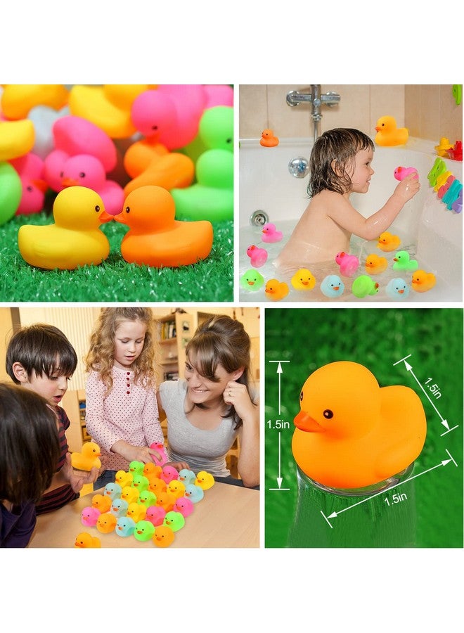 EKisemio 50 Pack Multicolor Mini Rubber Duck Bath Toy Colored Little Ducks - Image 5