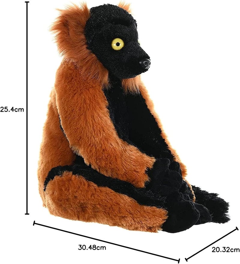 Wild Republic Cuddlekins Red Ruffed Lemur Plush Toy - 12 Inches Stuffed Animal for Kids - Image 5