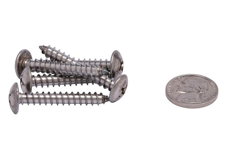 Bolt Dropper No. 12 x 1-1/2" Stainless Truss Head Phillips Wood Screw, (25 pc), 18-8 (304) Stainless Steel Sheet Metal Screws, Type A Point, Plain Finish by - Image 3