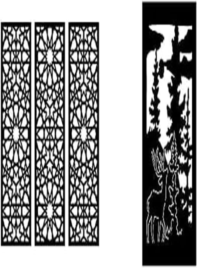 Home Gallery Bundle arabesque wooden wall art 3 panels 80x80 cm + decorative deer wooden wall art 40x80 cm