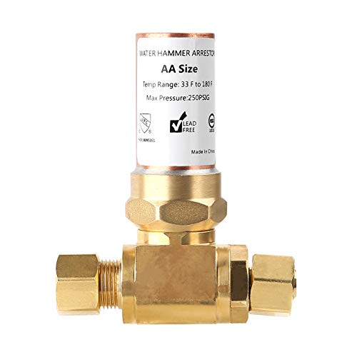 Solimeta Compression Tee Water Hammer Arrestor, 3/8" OD X 3/8" OD Female, Lead-Free Brass - Image 1