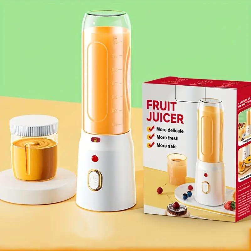 QLECT Portable Blender Juicer 45W with 1500mAh Battery – Rechargeable Smoothie Maker for Shakes, Juices, Protein Drinks & Travel – Personal Mini Mixer Bottle for Home, Office & Outdoor Use(White) - Image 3