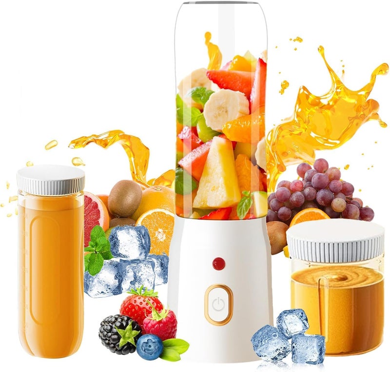 QLECT Portable Blender Juicer 45W with 1500mAh Battery – Rechargeable Smoothie Maker for Shakes, Juices, Protein Drinks & Travel – Personal Mini Mixer Bottle for Home, Office & Outdoor Use(White) - Image 1