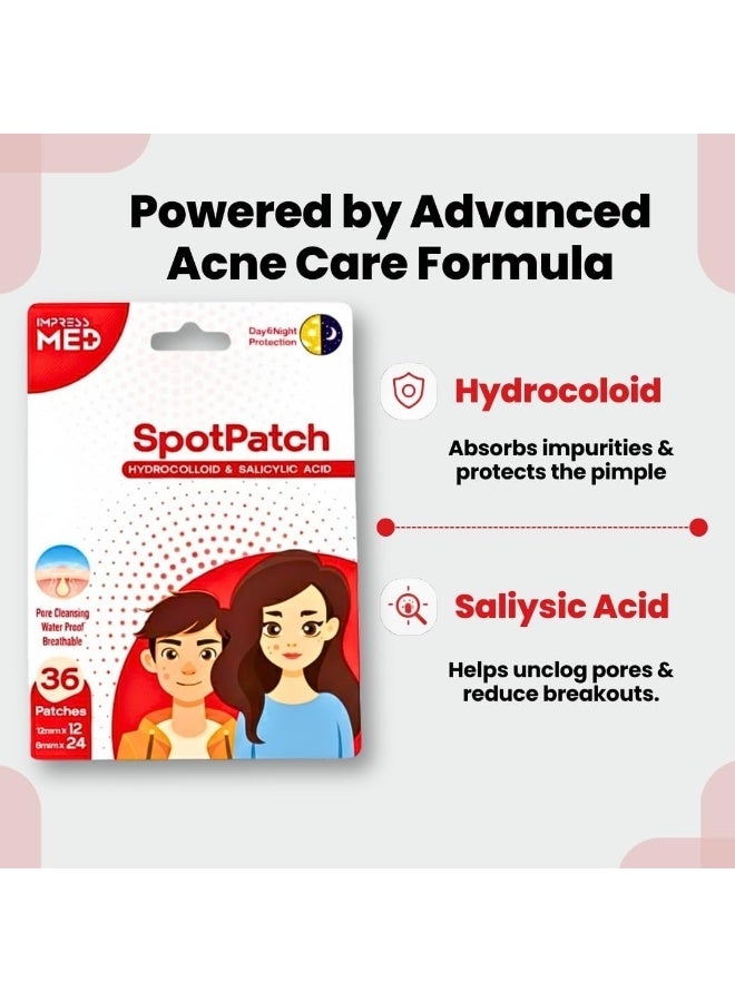 Impressmed Spot Patch Hydrocolloid & Salicylic Acid Acne 36 Patches - Image 3