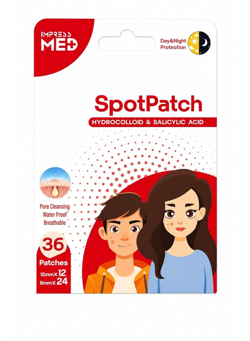 Impressmed Spot Patch Hydrocolloid & Salicylic Acid Acne 36 Patches - Image 2