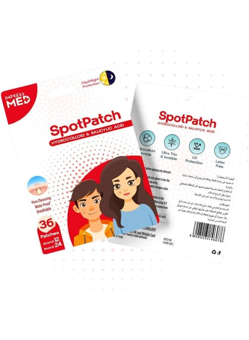 Impressmed Spot Patch Hydrocolloid & Salicylic Acid Acne 36 Patches - Image 1