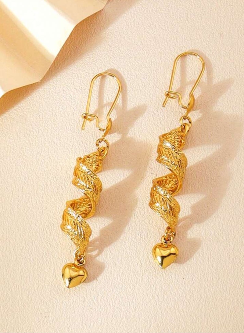 GOLDMAX Elegant 21k Gold Plated Drop Earrings For Women - Image 1