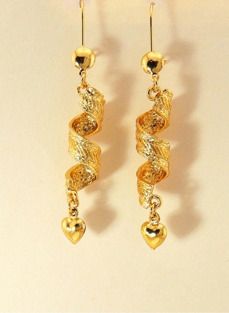 GOLDMAX Elegant 21k Gold Plated Drop Earrings For Women - Image 2