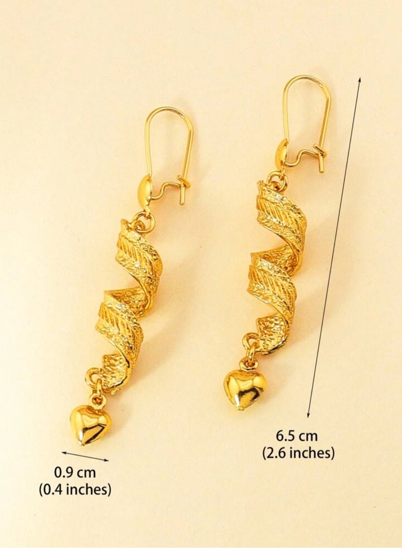 GOLDMAX Elegant 21k Gold Plated Drop Earrings For Women - Image 3